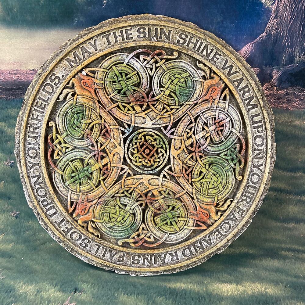 Vintage 90s Roman Inc. Celtic Irish Blessing Wall Plaque Garden Stepping Stone